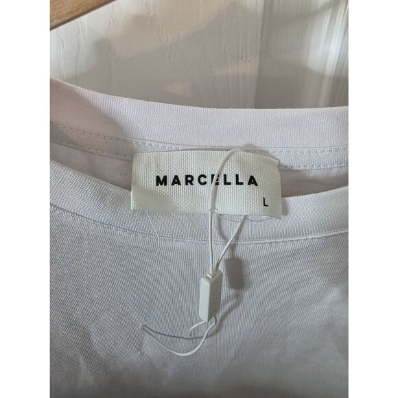 Marcella NYC Cornelia Cold Shoulder Cutout Organic Cotton T-Shirt L $78 - Picture 6 of 7